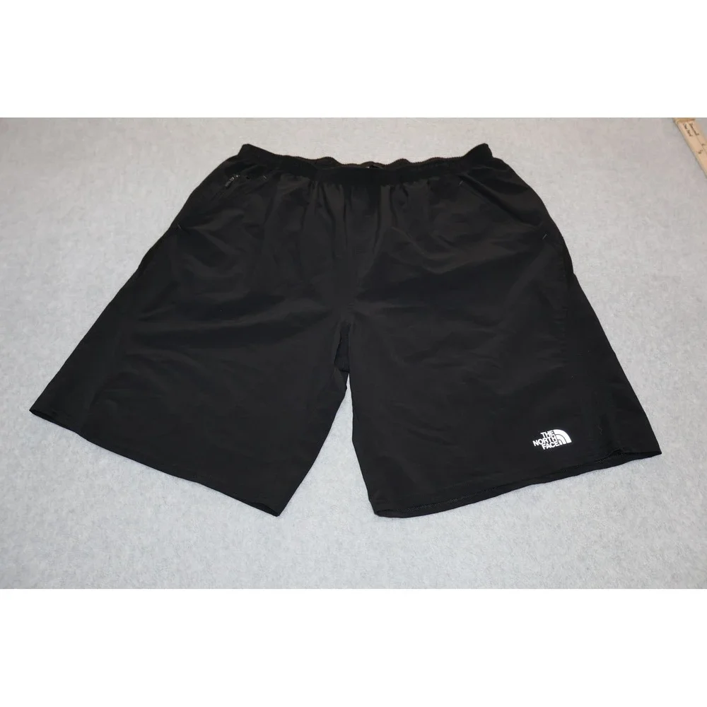 The North Face Athletic Gym Shorts Mens XL Black Drawstring Mesh Zip Pocket